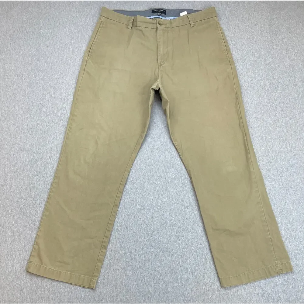 Banana‎ Republic Pants Men 35 x 30 Green 100% Cotton Gavin Chino Flat Front